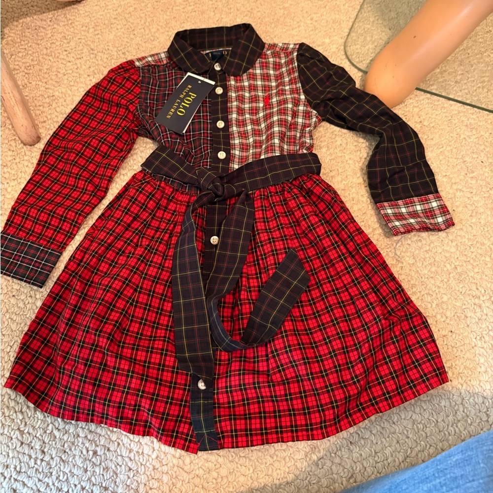 Ralph Lauren Polo Red and Black Plaid Dress nwt size 2 $79.50